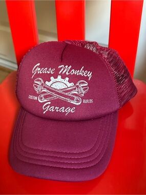 Cotton On Maroon 'Grease Monkey Garage' Trucker Cap
